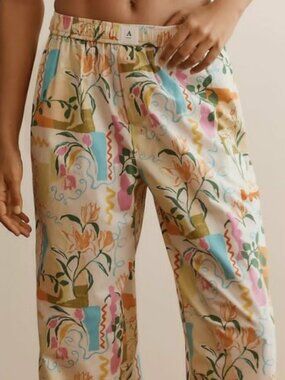 ANTHROPOLOGIE THE WREN BOXER TROUSER PANTS PRINTED COLORFUL COTTON LARGE